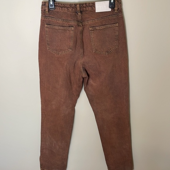 MISSGUIDED Women’s 4R Rust Wash Wrath Split Hem Jeans Straight Street Indie Goth - Picture 3 of 12